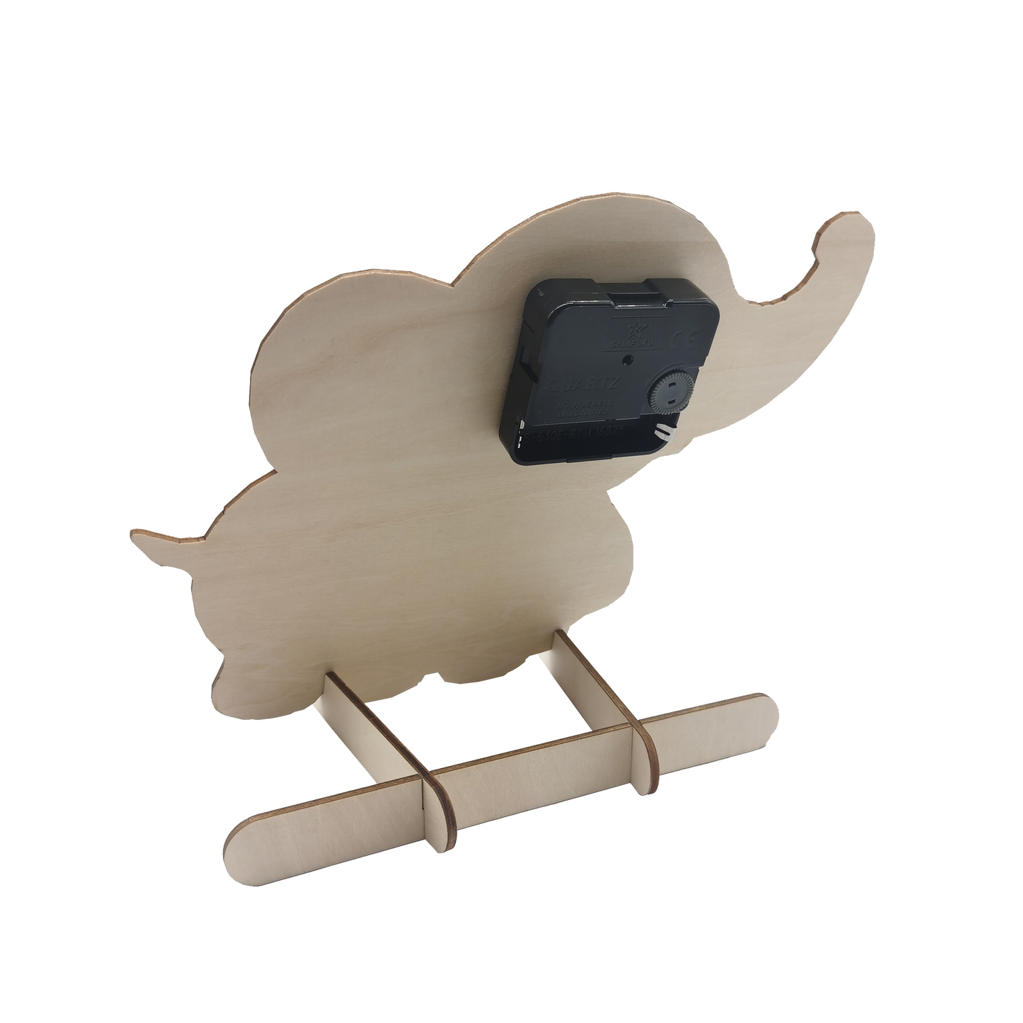 Wooden Quartz clock elephant DIY ALANO