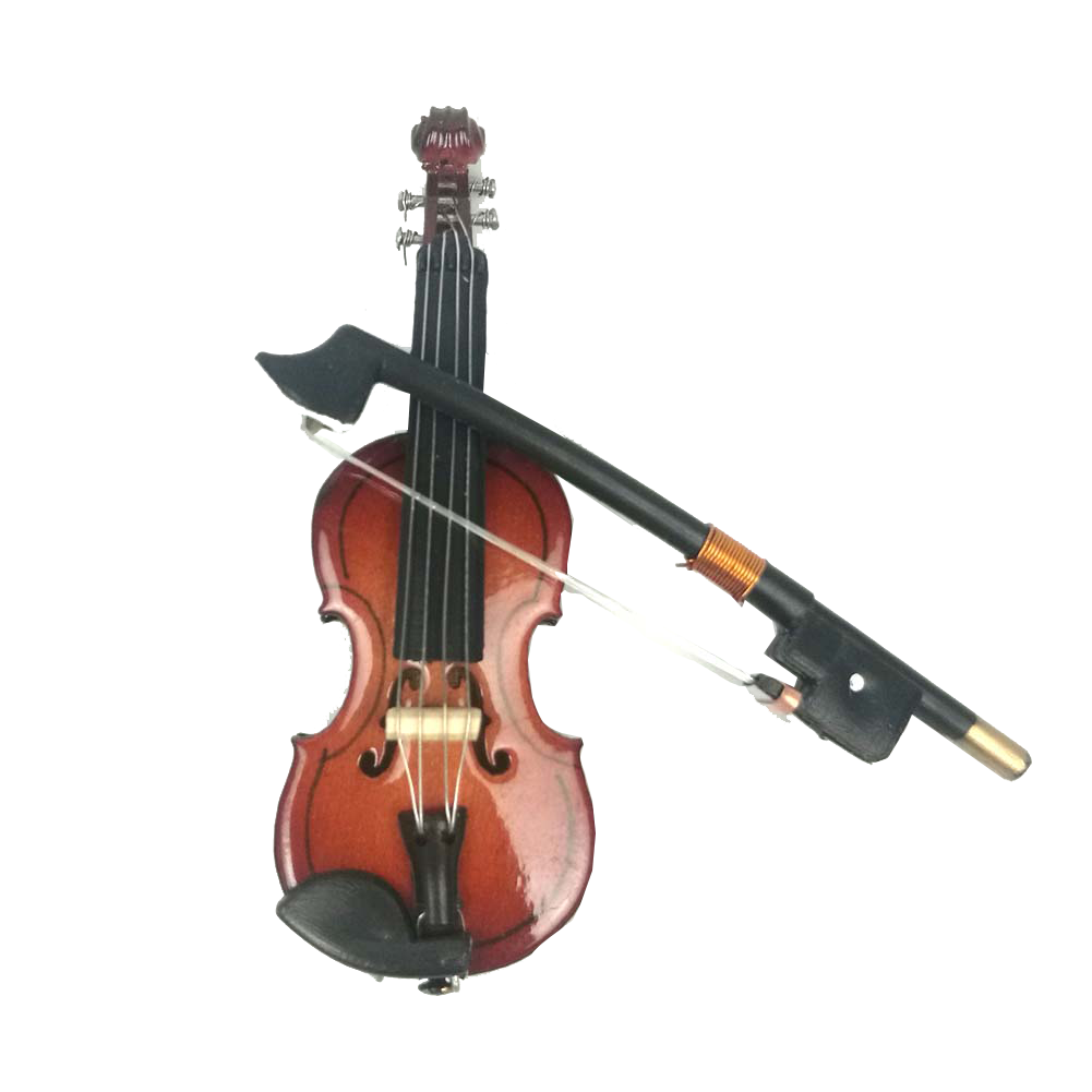 ALANO Miniature Violin Mini Musical Instrument violin decorations Wooden Violin Model with Stand (6cm) G-0100