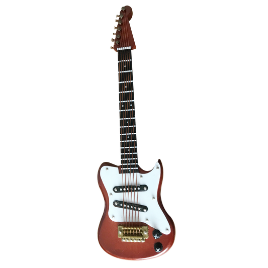 15cm coffee Electric Guitar model with leather box Mini Musical Ornament electric guitar ornament