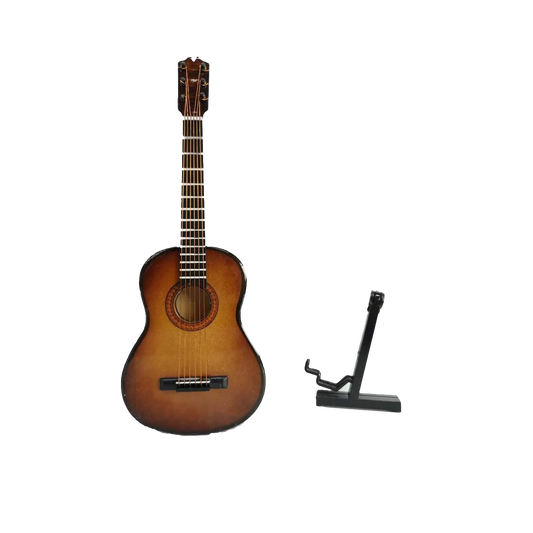 ALANO Mini Guitar model, Wooden Decorative Ornament, Mini Musical Ornament with leather case (13cm) C-220622-03