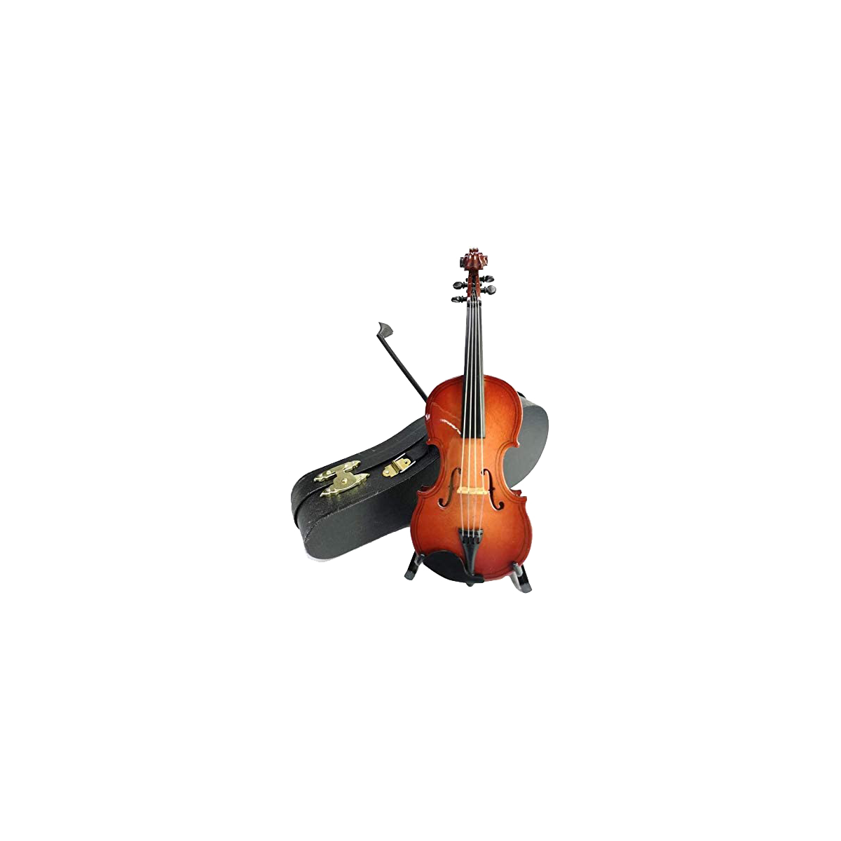 ALANO Miniature Violin Model violin ornaments Mini Musical Instrument with leather box & bow & stand G-0022