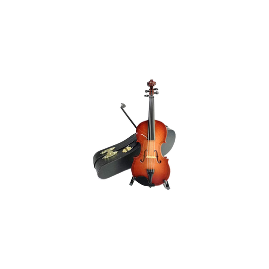 ALANO Miniature Violin Model violin ornaments Mini Musical Instrument with leather box & bow & stand G-0022