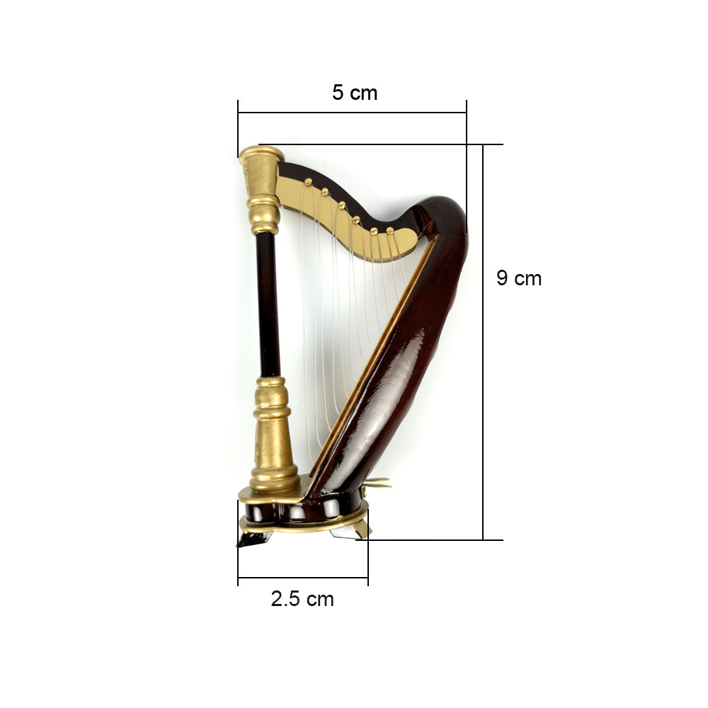 ALANO Miniature Harp Wooden 9cm Mini Harp model Music Musical Instrument Decoration gift G-0039