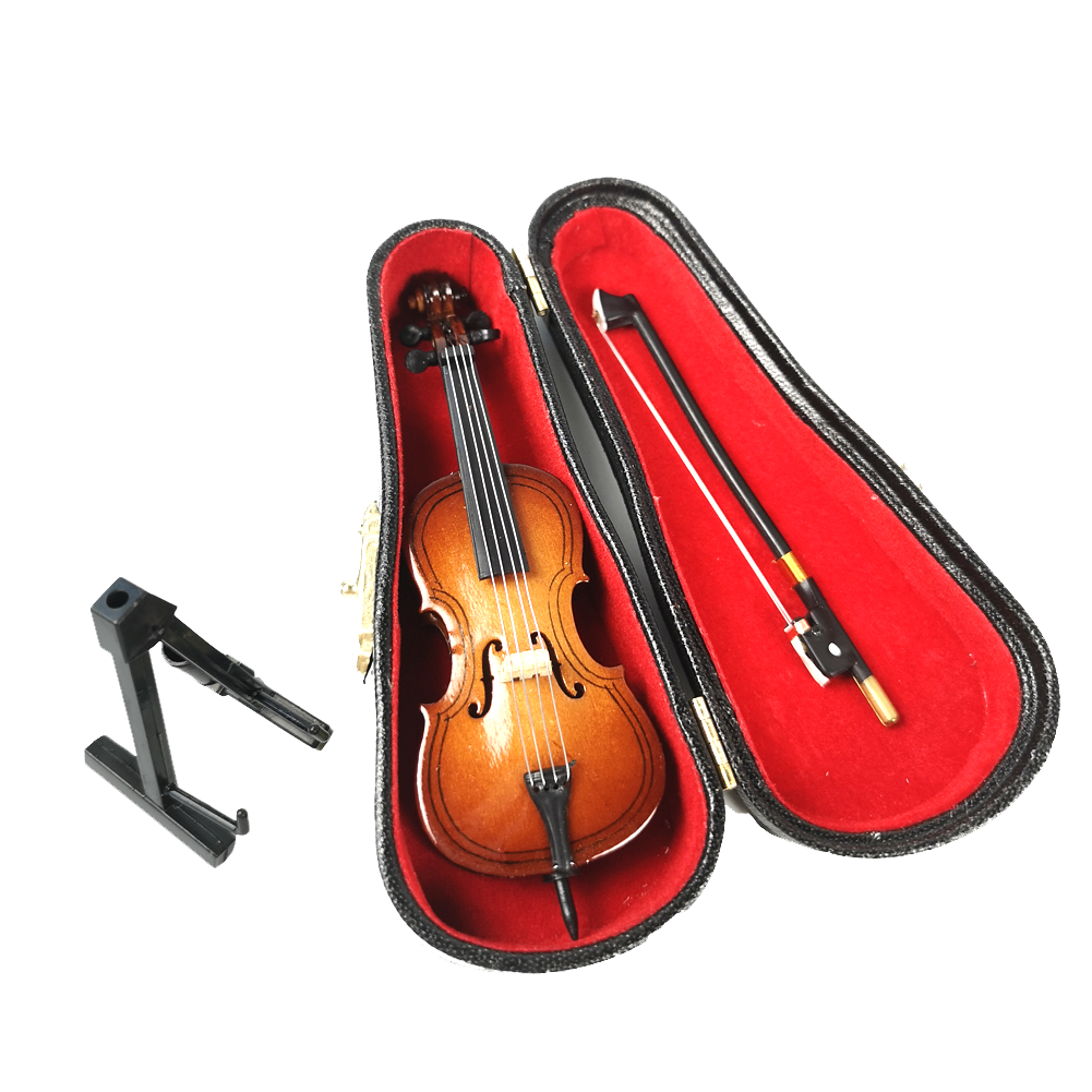 ALANO mini cello model with leather case Decorative Ornament Mini Musical Ornament (10cm) G-0037