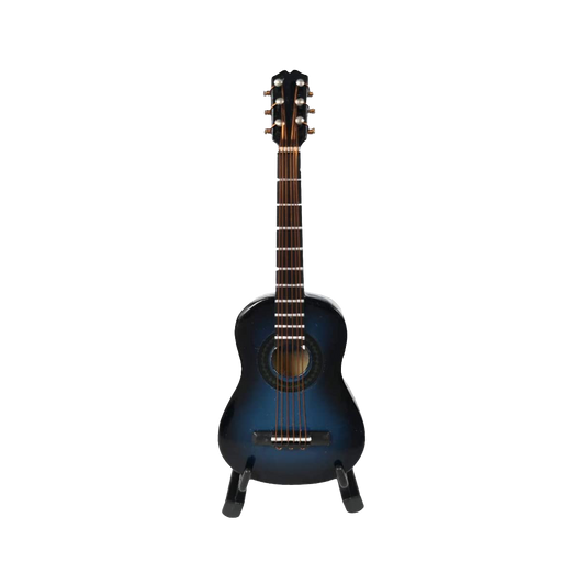 blue Miniature Guitar model Musical Instrument Ornaments guitar decorations with leather case C-220622-08