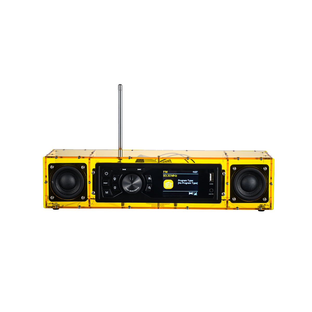 AP06 FM radio Do It Yourself (DIY) kits with acrylic shell, DIY FM Sets with alarm mode & TFT Display & stero sound box