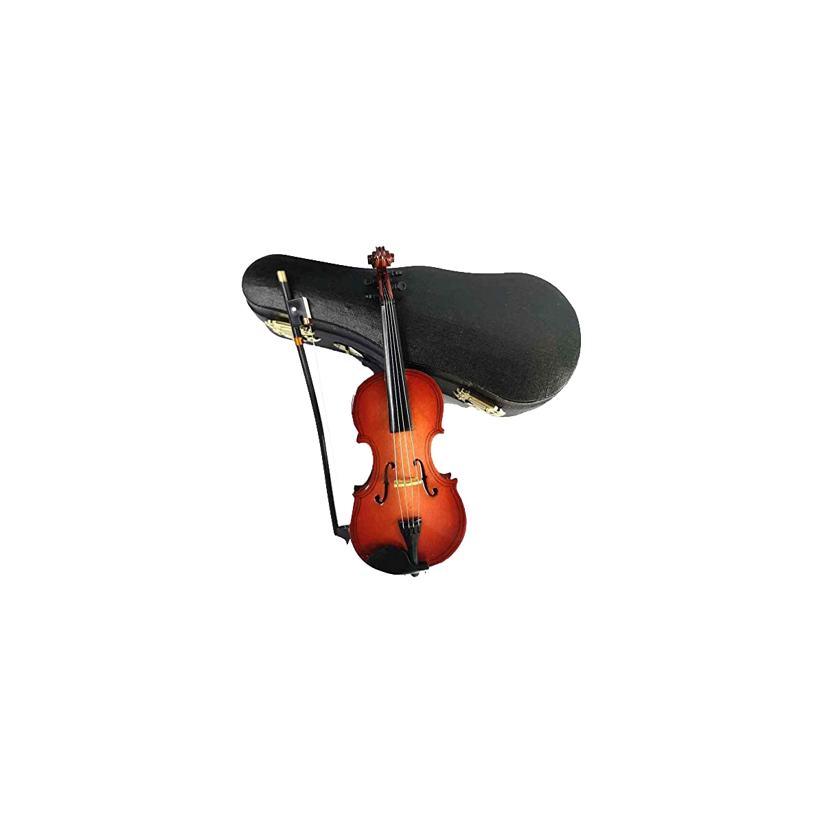 ALANO Miniature Violin Model violin ornaments Mini Musical Instrument with leather box & bow & stand G-0022