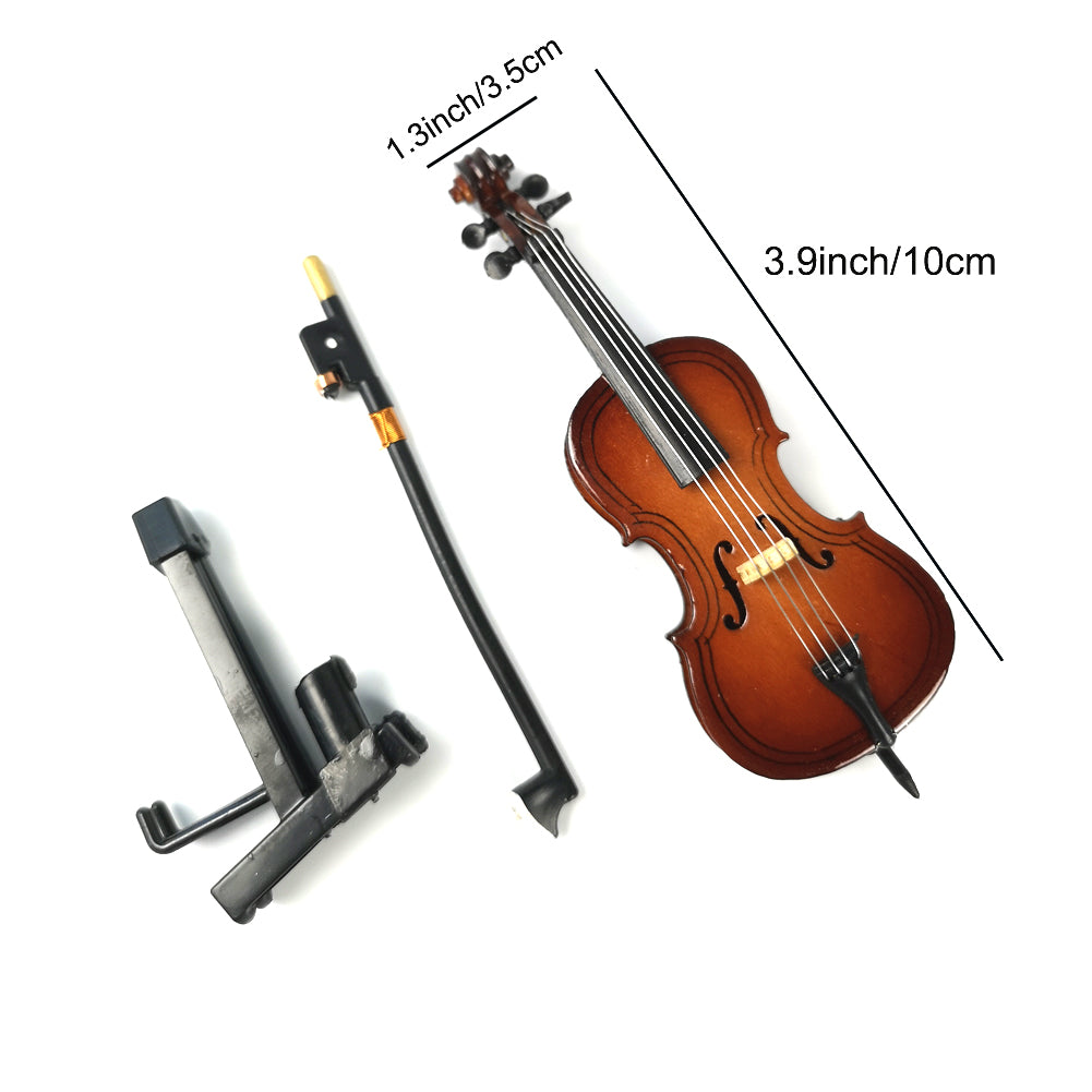 ALANO mini cello model with leather case Decorative Ornament Mini Musical Ornament (10cm) G-0037