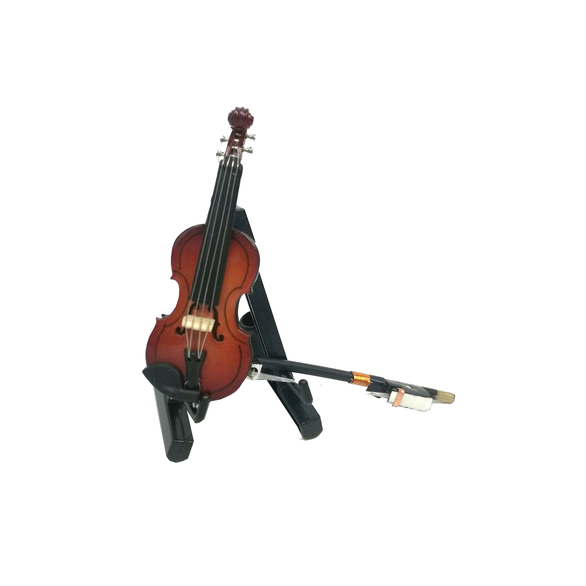 ALANO Miniature Violin Mini Musical Instrument violin decorations Wooden Violin Model with Stand (6cm) G-0100