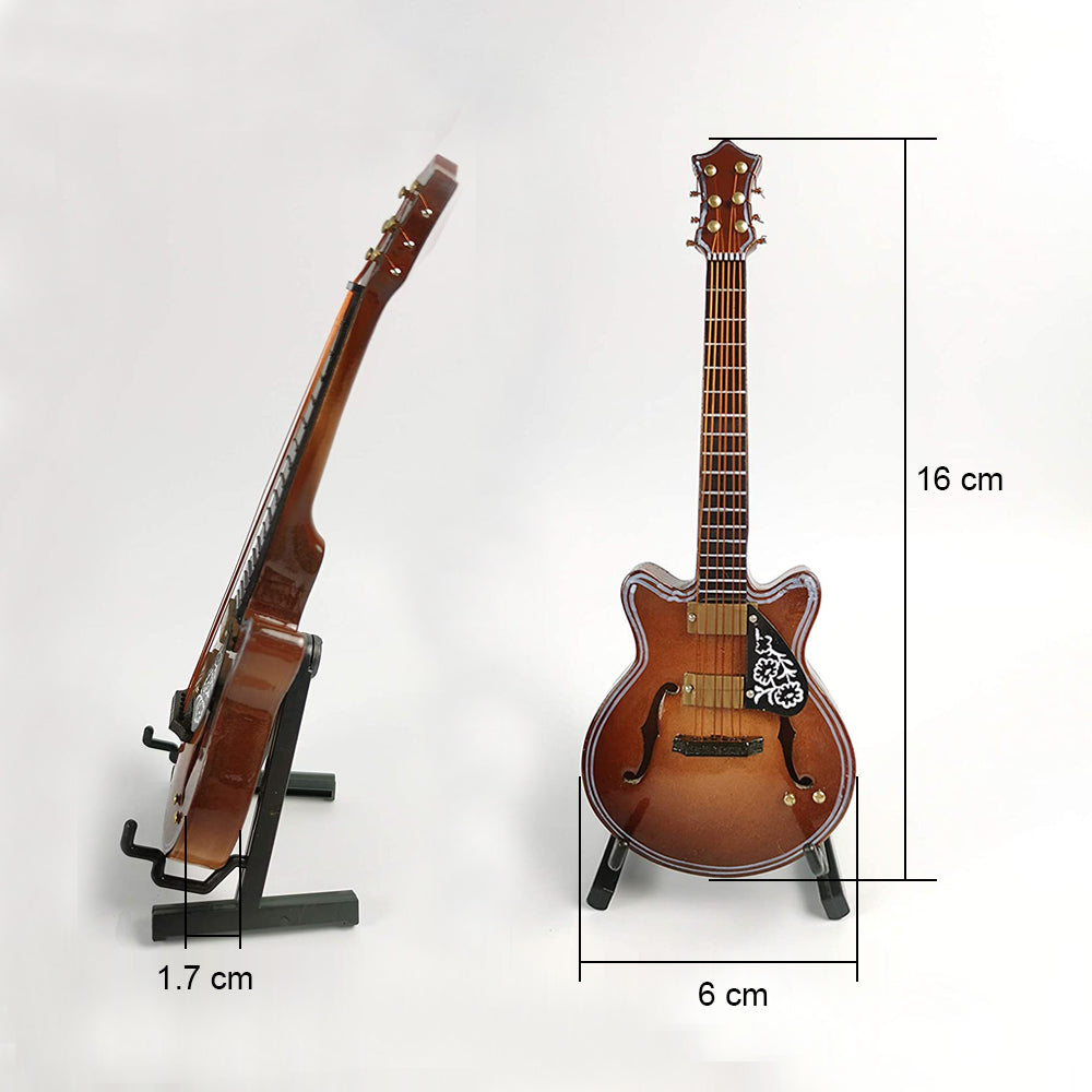 Classical Guitar Ornament Wooden Music Instrument Ornament Mini Guitar Model with leather case G-0112