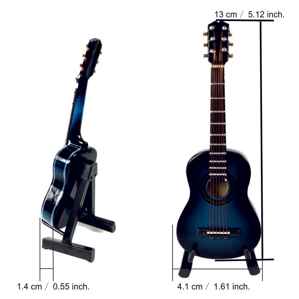 blue guitar decorations music ornaments decorative guitar bass guitar ornament (13cm) G-0116