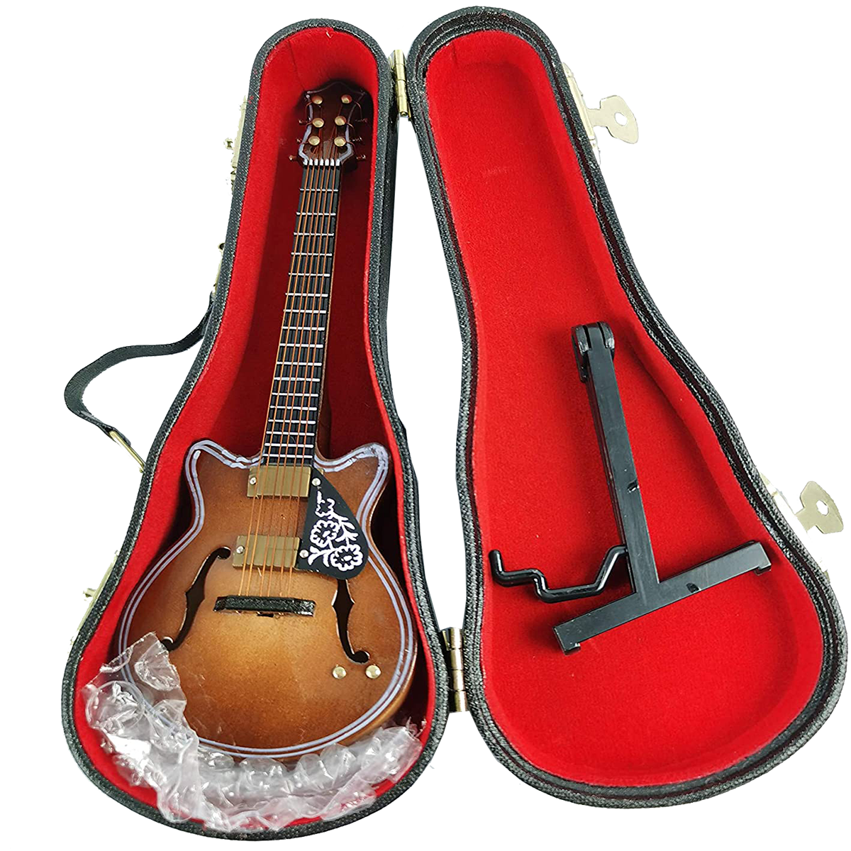 Classical Guitar Ornament Wooden Music Instrument Ornament Mini Guitar Model with leather case G-0112