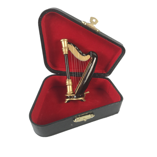 ALANO Miniature Harp Wooden 9cm Mini Harp model Music Musical Instrument Decoration gift G-0039