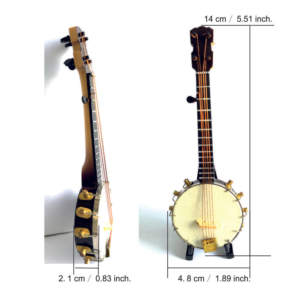 ALANO Mini Banjo Ornament mini Banjo model with gift box Mini Musical Instrument G-0127