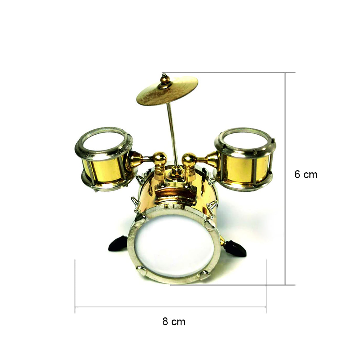 Mini Drum Set mini drum model Musical Instrument musical ornaments Decoration Gift (8cm)