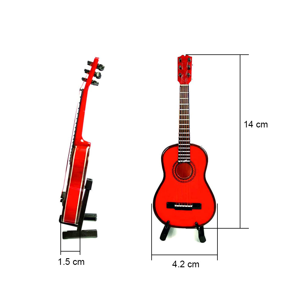 ALANO 14cm red Miniature Guitar model Mini Musical Instrument ornament guitar ornament G-0067